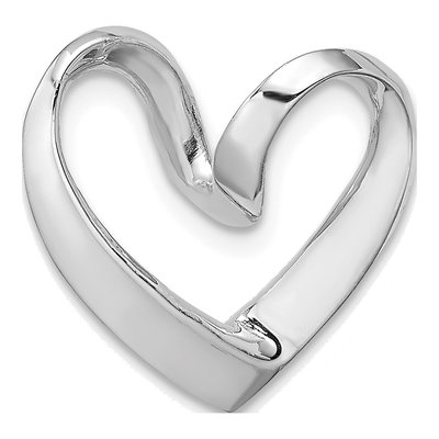 14K White Gold Spiral Heart Slide Pendant