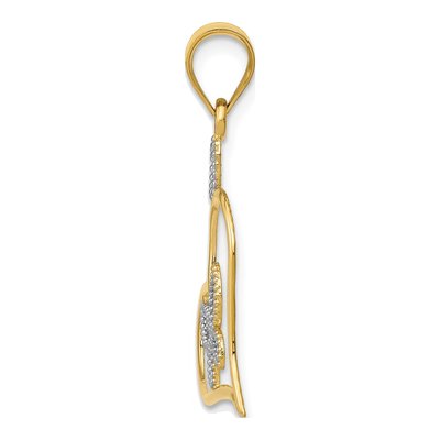14K Yellow Gold Butterfly Heart Pendant – view 3