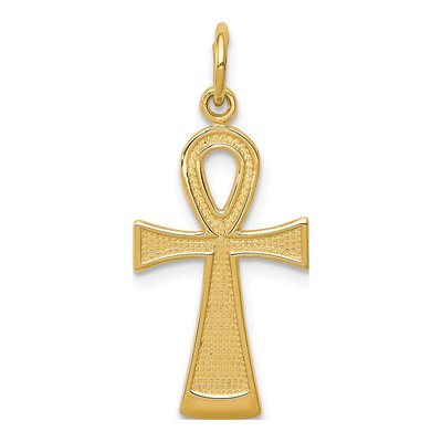 14K Yellow Gold Ankh Cross Pendant