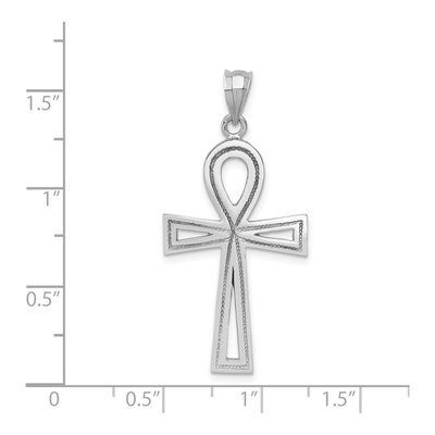 14K White Gold Ankh Cross Pendant – view 4