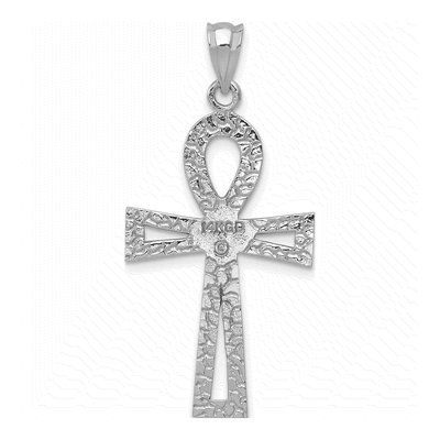 14K White Gold Ankh Cross Pendant – view 5