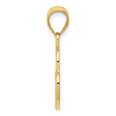 14K Yellow Gold Filigree Heart Lock Charm – view 3