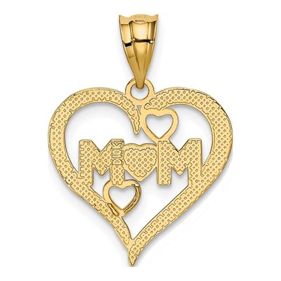 14K Yellow Gold MOM Heart Pendant – view 4
