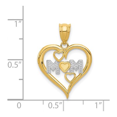 14K Yellow Gold MOM Heart Pendant – view 5