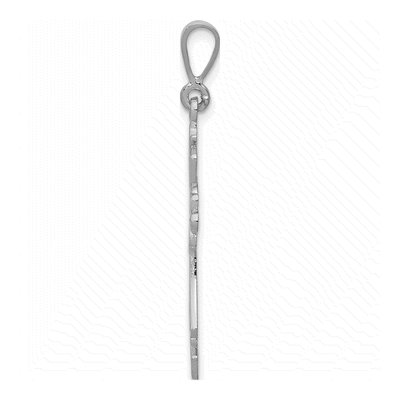14K White Gold Fleur de Lis Cross Pendant – view 3