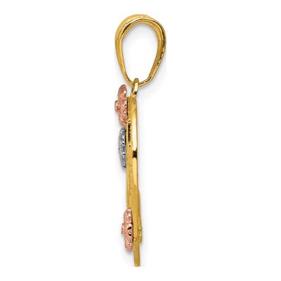 14K Tri-Color Gold NANA Heart Pendant – view 3