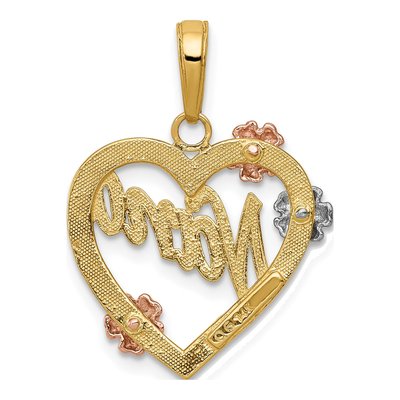 14K Tri-Color Gold NANA Heart Pendant – view 5