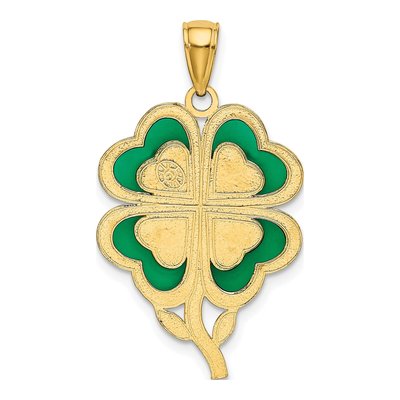 14K Yellow Gold 4-Leaf Clover Pendant – view 4
