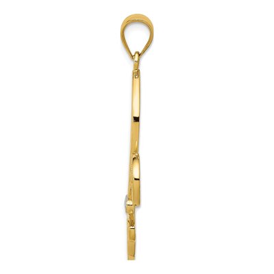 14K Yellow Gold Filigree Fleur de Lis Pendant – view 3