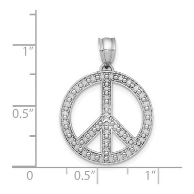 14K White Gold Peace Symbol Pendant – view 4