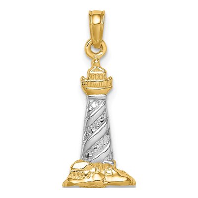 14K Yellow Gold St Augustine Lighthouse Pendant