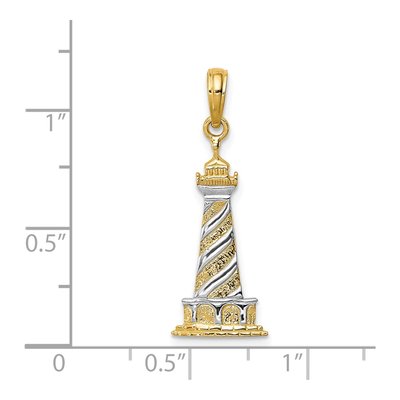 14K Yellow Gold Cape Hatteras Lighthouse Pendant – view 4