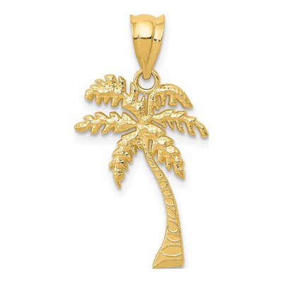 14K Yellow Gold Mini Palm Tree Pendant