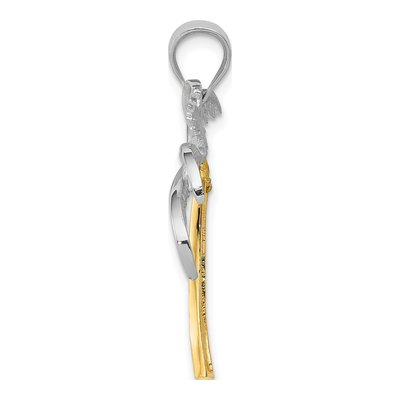 14K Two-Tone Gold Palm Tree Pendant – view 3