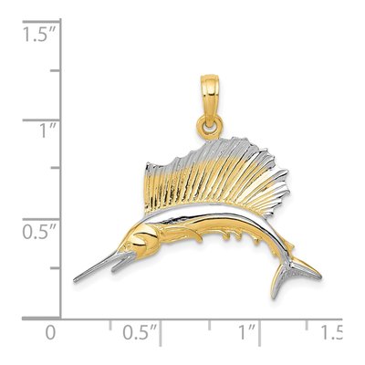 14K Yellow Gold Sailfish Pendant – view 4