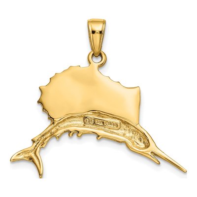 14K Yellow Gold Sailfish Pendant – view 5