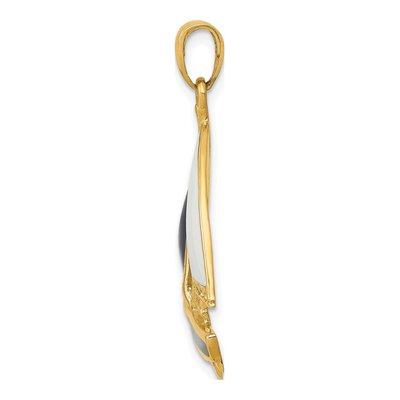 14K Yellow Gold Enameled Sailboat Pendant – view 3