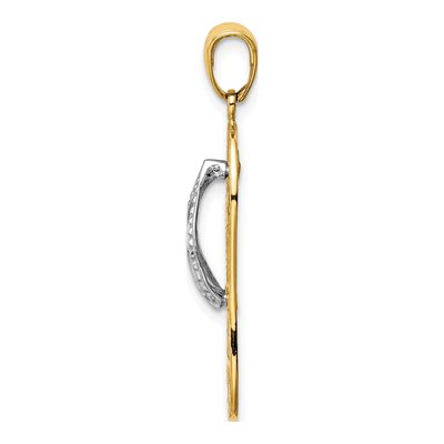 14K Two-Tone Gold Starfish Flip-Flop Pendant – view 3