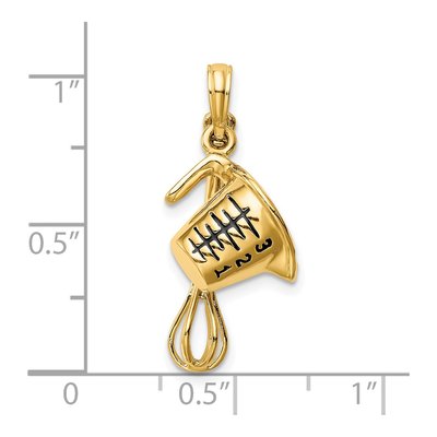 14K Yellow Gold 3-D Measuring Cup Whisk Pendant – view 4