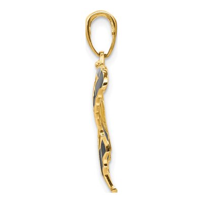 14K Yellow Gold Enameled Butterfly Pendant – view 3