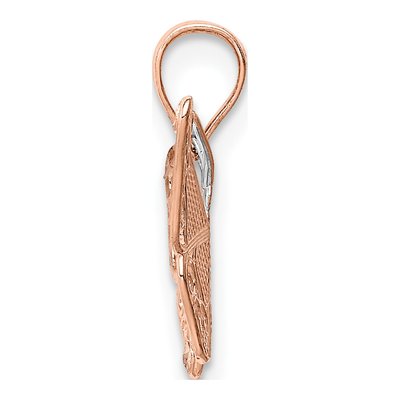 14K Rose Gold Diamond-Cut Butterfly Pendant – view 3