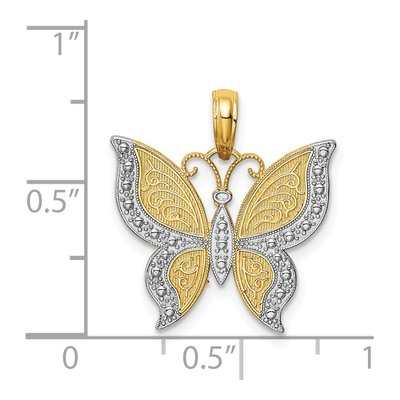 14K Yellow Gold Butterfly Pendant – view 4