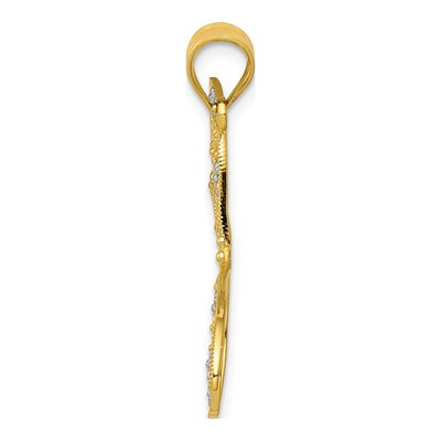 14K Yellow Gold Filigree Dragonfly Pendant – view 3