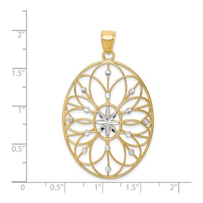 14K Yellow Gold Floral Filigree Medallion Pendant – view 4