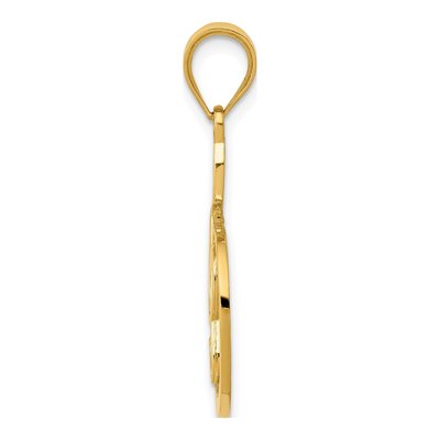 14K Yellow Gold Treble Clef Musical Note Pendant – view 3
