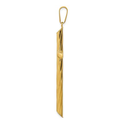 14K Yellow Gold Textured Cross Pendant – view 3