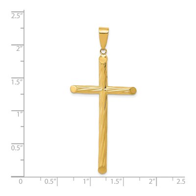 14K Yellow Gold Textured Cross Pendant – view 4
