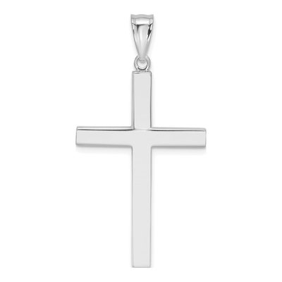14K White Gold Latin Cross Pendant