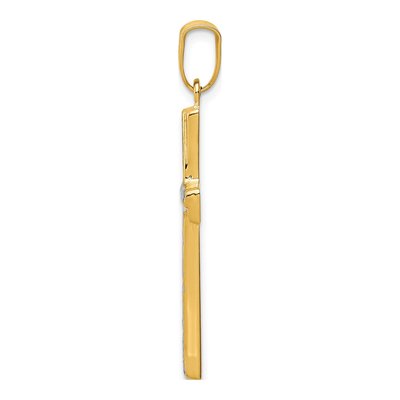 14K Yellow Gold Diamond-Cut Cross Pendant – view 3