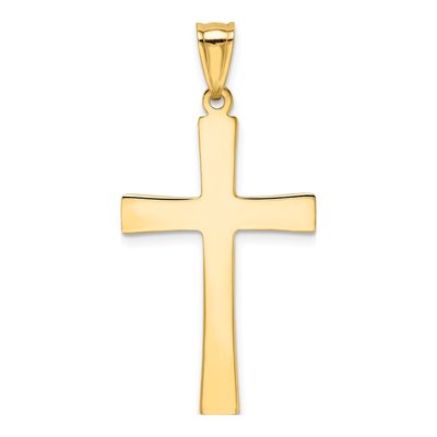 14K Yellow Gold Diamond-Cut Cross Pendant – view 5