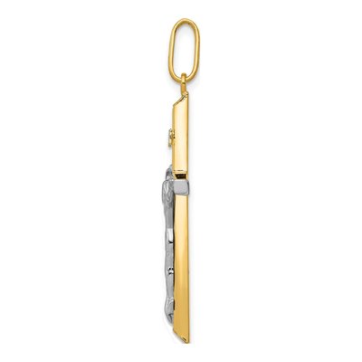 14K Two-Tone Gold Crucifix Pendant – view 3