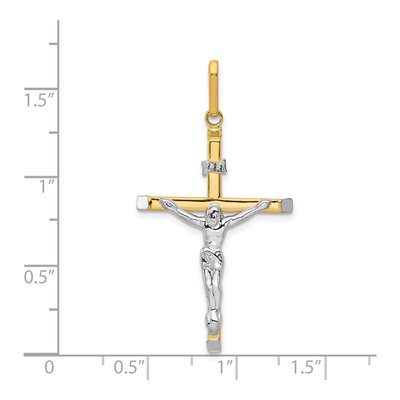14K Two-Tone Gold Crucifix Pendant – view 4