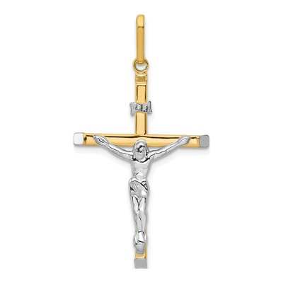 14K Two-Tone Gold Crucifix Pendant
