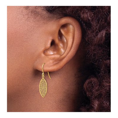 14K Yellow Gold Filigree Dangle Earrings – view 4