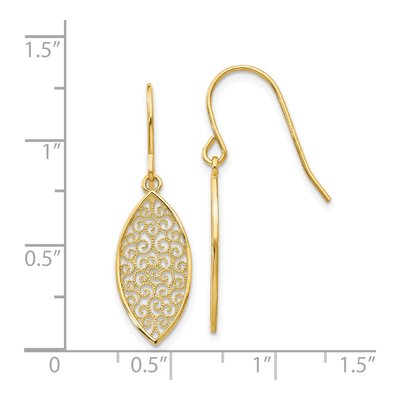 14K Yellow Gold Filigree Dangle Earrings – view 5