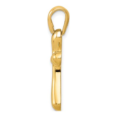 14K Yellow Gold Freeform Cross Pendant – view 3