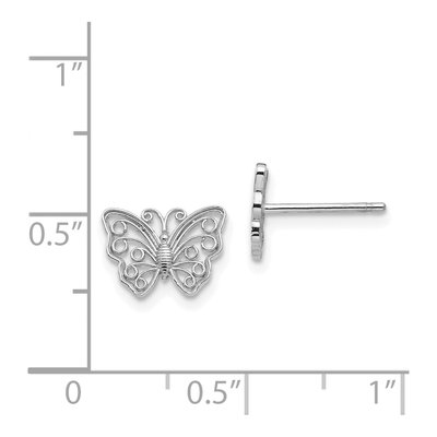 14K White Gold Cut-Out Butterfly Stud Earrings – view 4