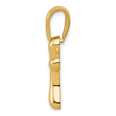 14K Yellow Gold Small Freeform Cross Pendant – view 3