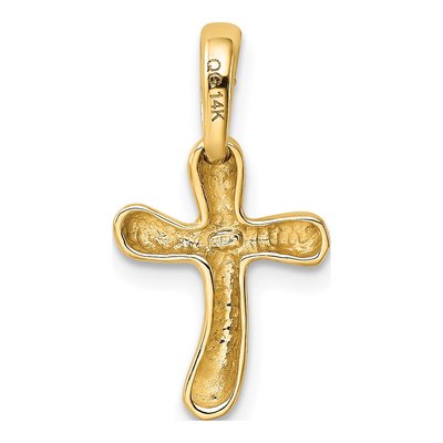14K Yellow Gold Small Freeform Cross Pendant – view 4