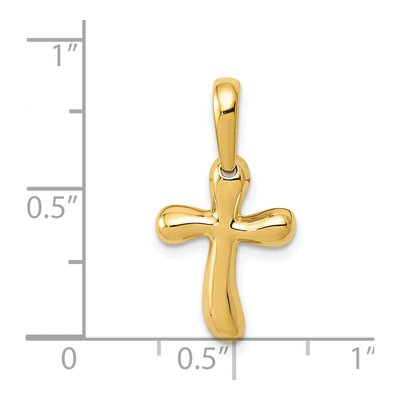 14K Yellow Gold Small Freeform Cross Pendant – view 5