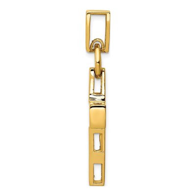 14K Yellow Gold Hollow Cross Pendant – view 3