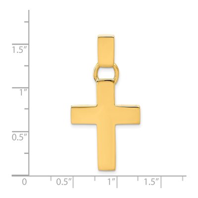 14K Yellow Gold Hollow Cross Pendant – view 5