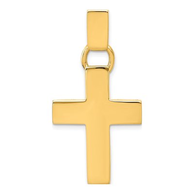 14K Yellow Gold Hollow Cross Pendant