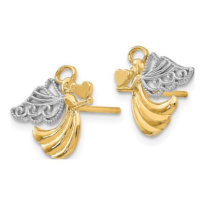 14K Yellow Gold Angel Stud Earrings – view 3