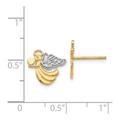14K Yellow Gold Angel Stud Earrings – view 5