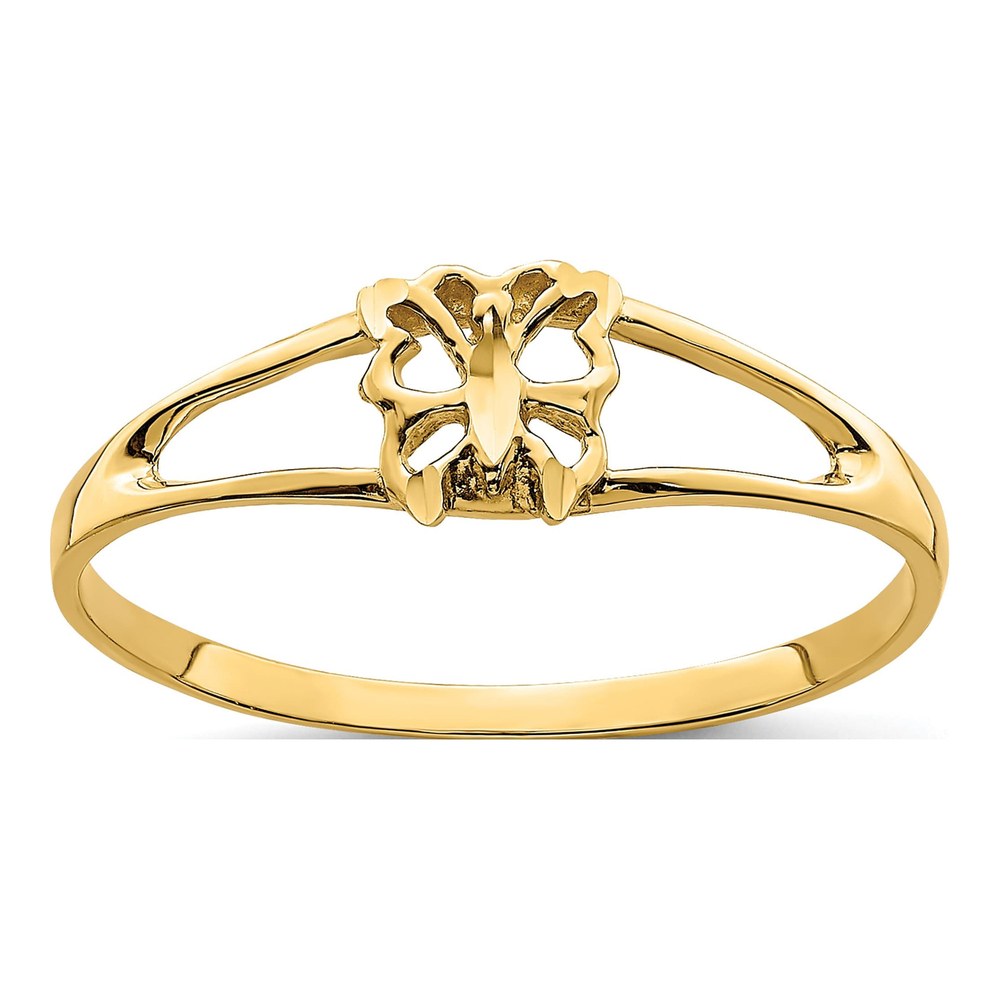 14K Yellow Gold Mini Butterfly Ring